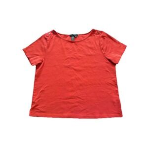 Lauren Ralph Lauren Basic Tee Women's XL Short Sleeve Red Workout Outdoor Croped